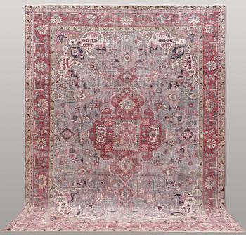 A carpet, oriental, 381 x 288 cm.