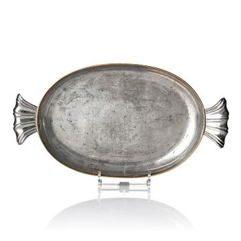 223. Firma Svenskt Tenn, a pewter and brass bowl, Stockholm, 1925.