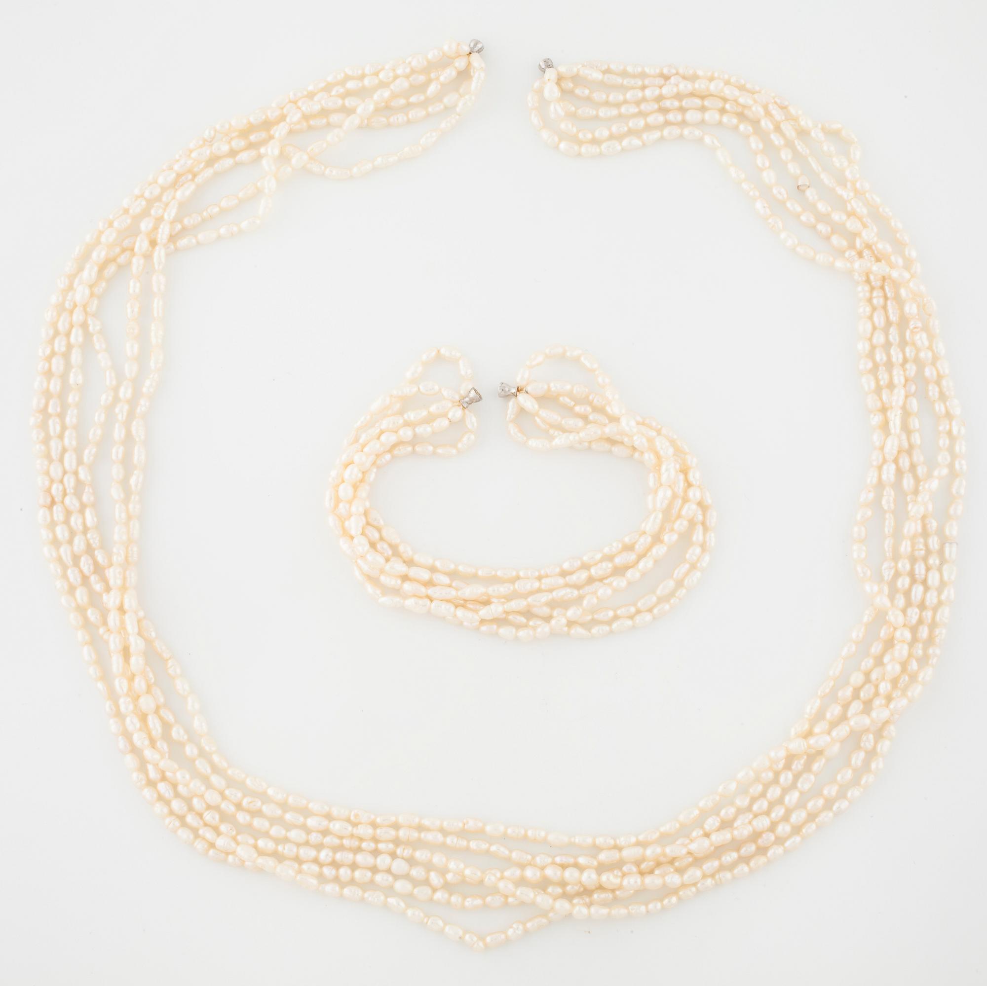 OLE LYNGGAARD,a cultured pearl necklace and bracelet.