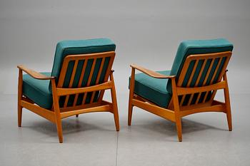 FÅTÖLJER, ett par, 1900-talets andra hälft.