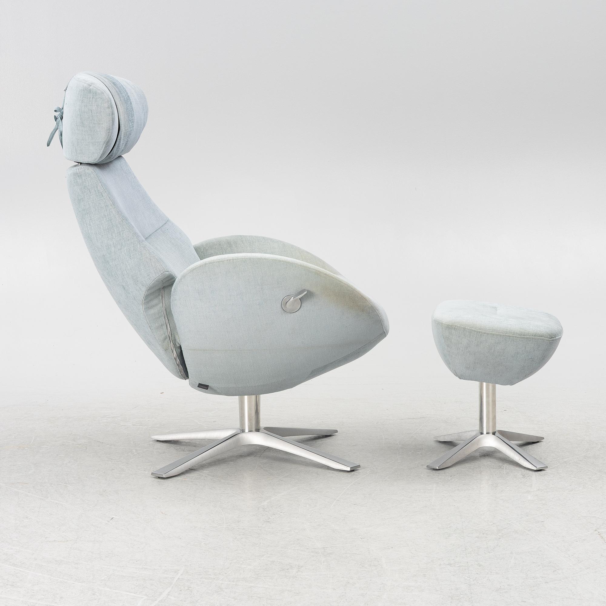 Jahn Aaamod, fåtölj med fotpall, Globe, Conform.