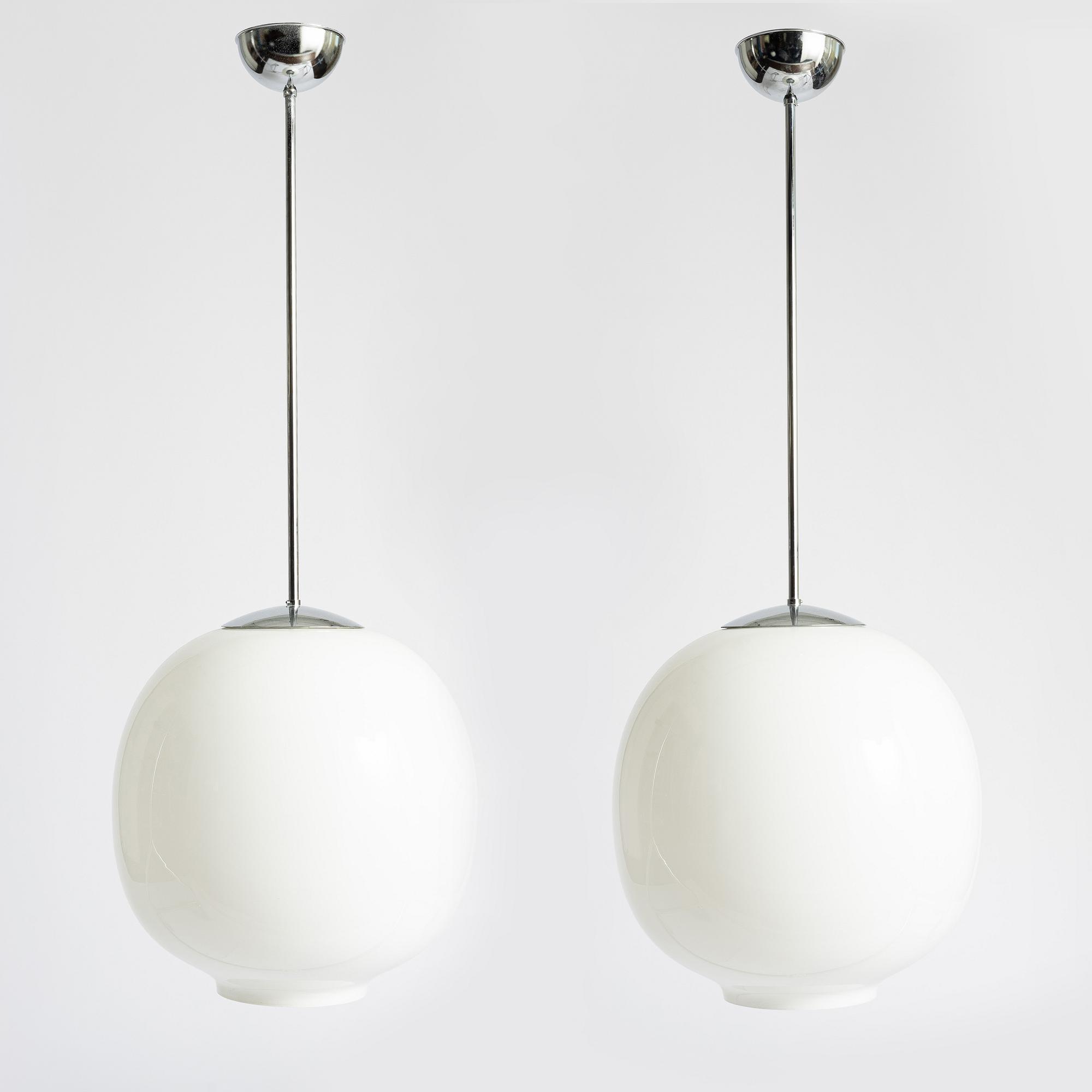 Ceiling lamps, a pair, Zero, Pukeberg H470.