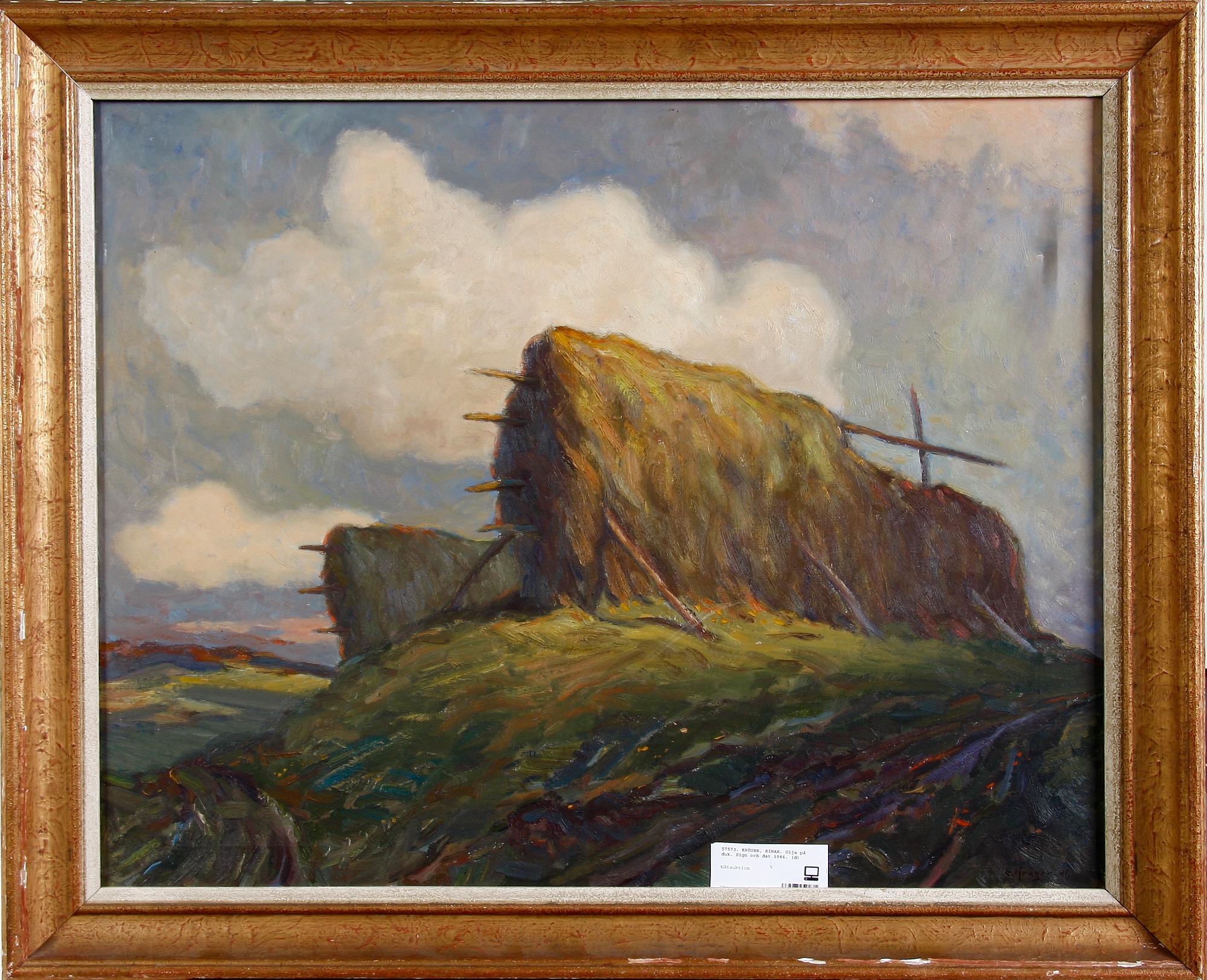 KRÜGER, EINAR. Olja på duk. Sign och dat 1946.