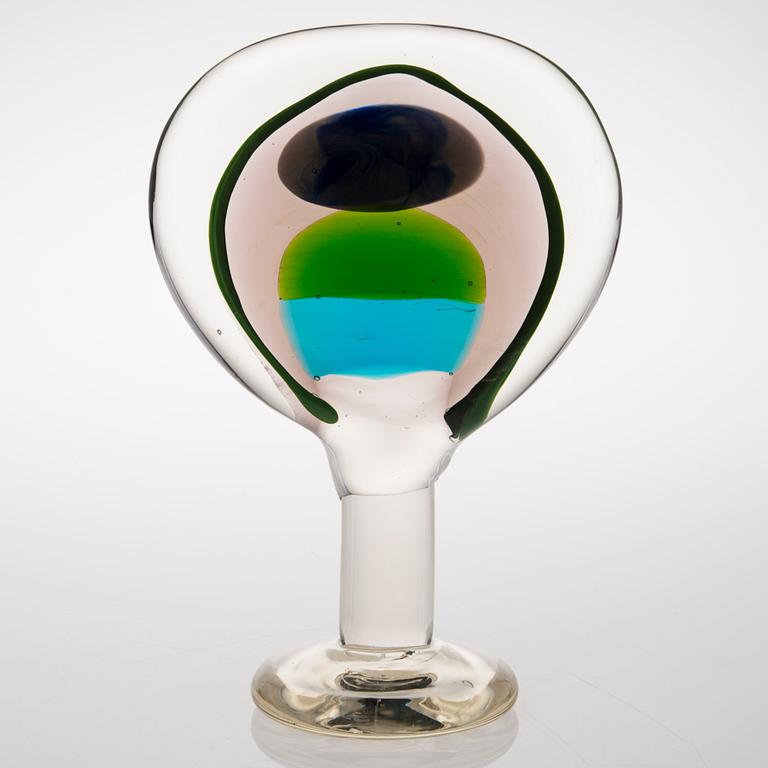 A late 1960s 'Lollipop' glass sculpture signed Oiva Toikka, Nuutajärvi Notsjö.