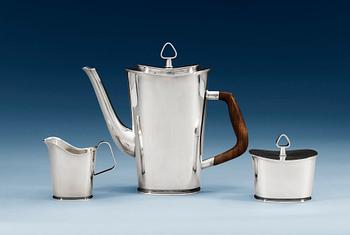 946. A VERA FERNGREN set of 3 pcs of silver coffee service by CG Hallberg Stockholm 1962.