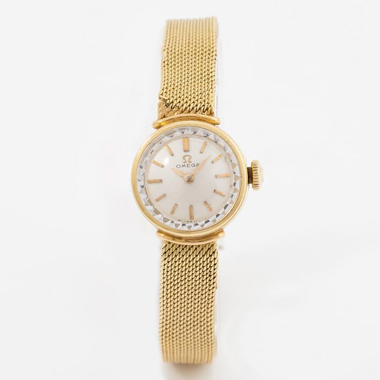 Omega, armbandsur, 18K guld, 17 mm.