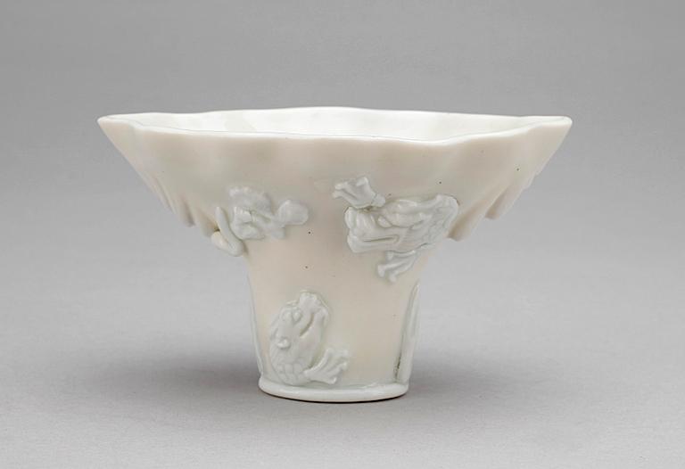 VINOFFERBÄGARE, blanc de chine, Kina, 1700-tal.