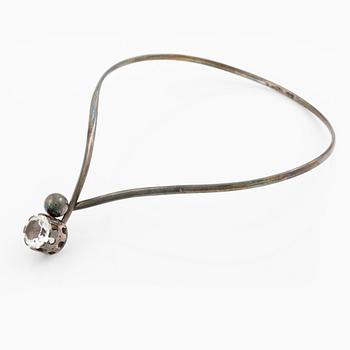 Necklace by Arvo Saarela, silver with rock crystal.