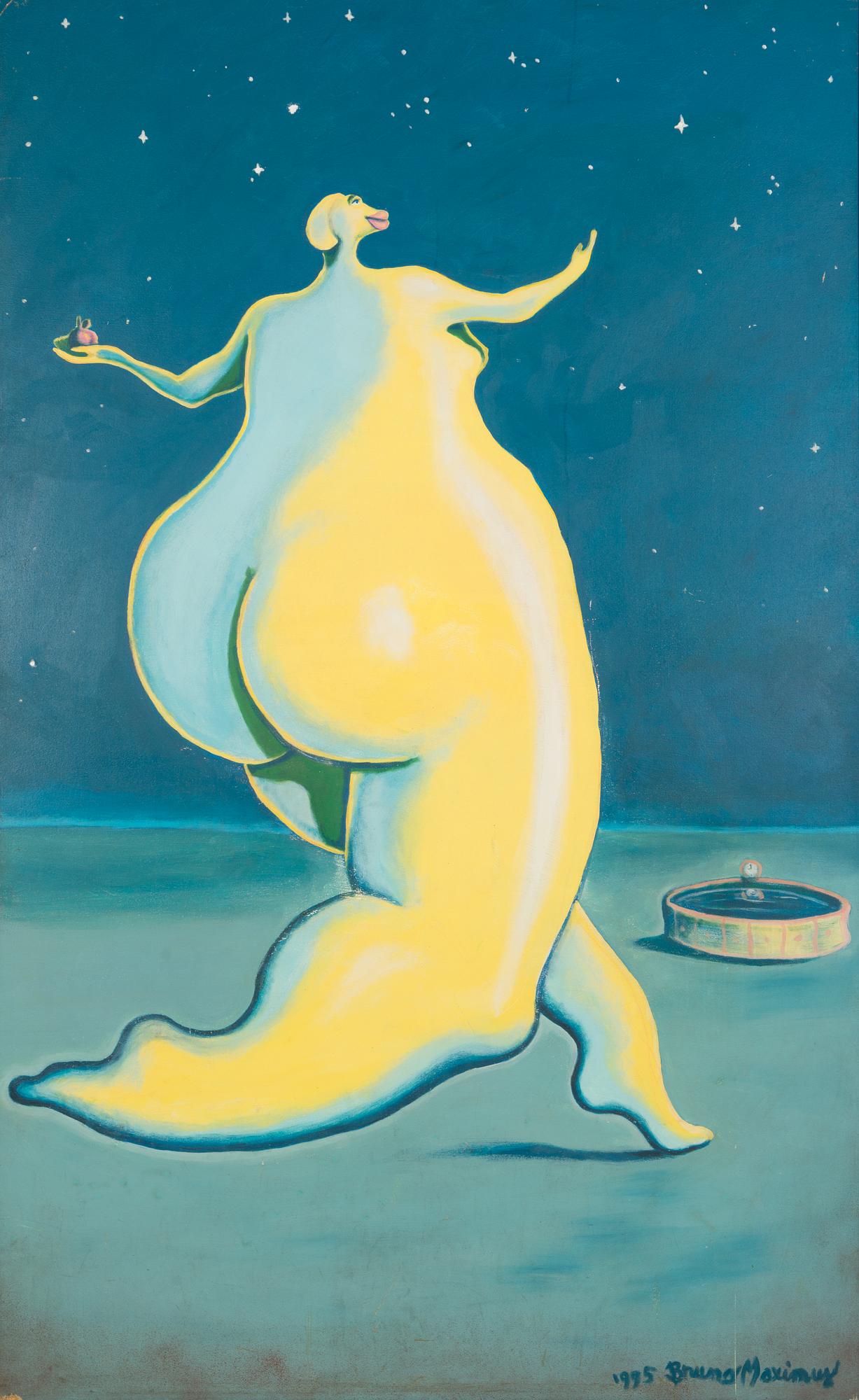 Bruno Maximus, oil on board, signed and dated 1995.