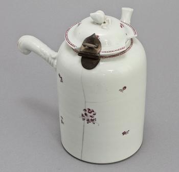 KAFFEKANNA, samt KAFFEKOPPAR, 2 st, porslin, Kina, 1700/1800-tal.