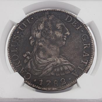 Hopearaha, 8 reales, El Cazador, 1772-1783.