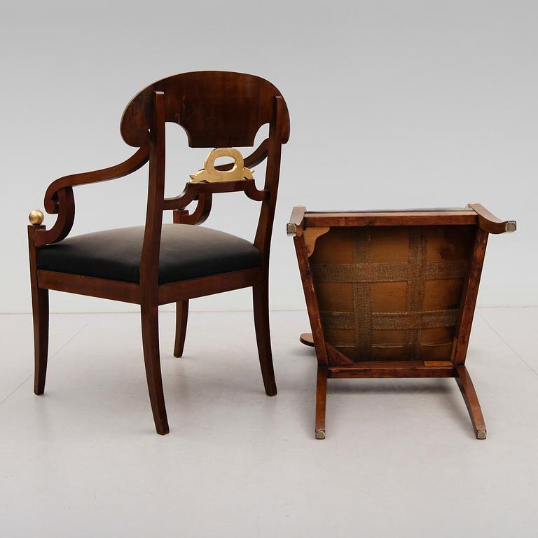 KARMSTOLAR, 1 par, Karl Johan, 1800-talets mitt.