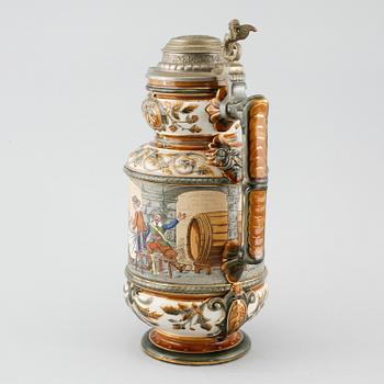 A majolica tankard from Rörstrand, made around year 1900.