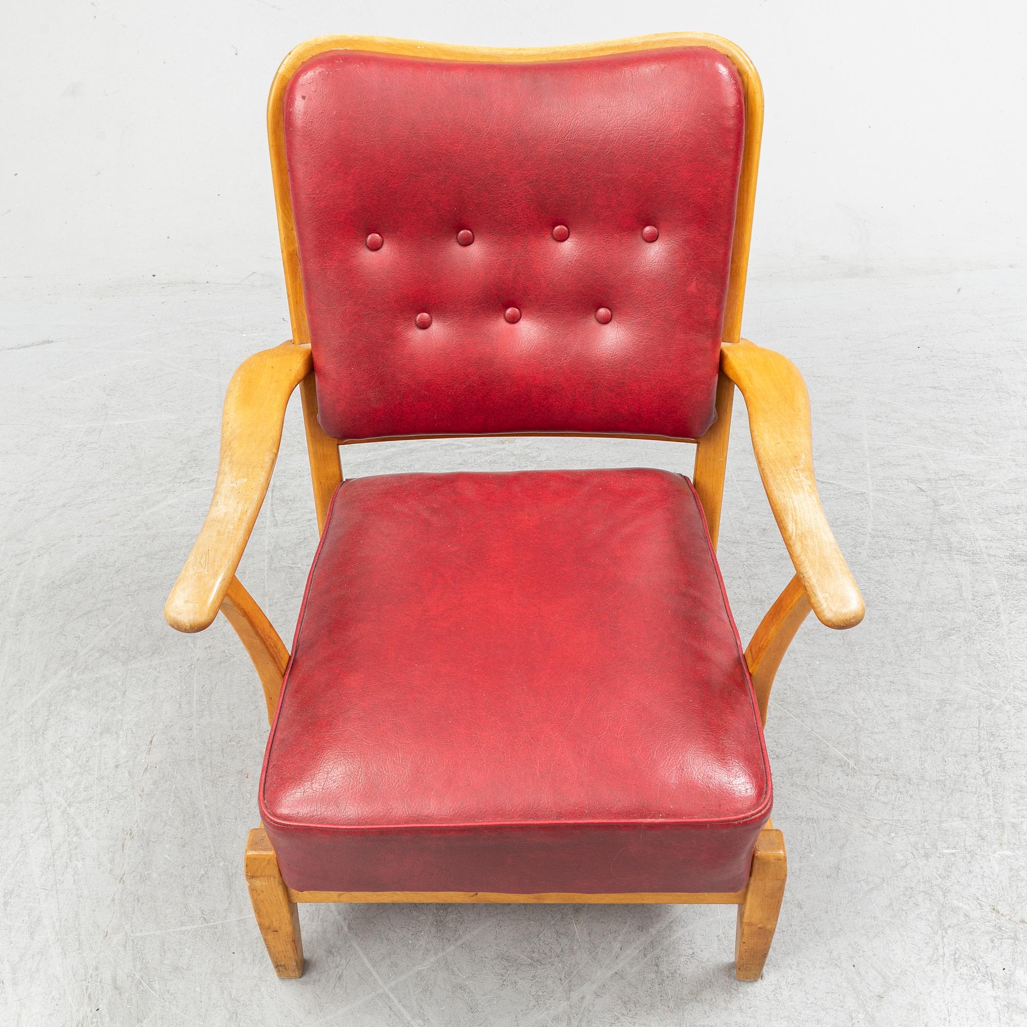 AXEL LARSSON, a Swedish Modern birch easy chair, åtölj, Swedish Modern, Svenska Möbelfabrikerna, Bodafors, 1940's.