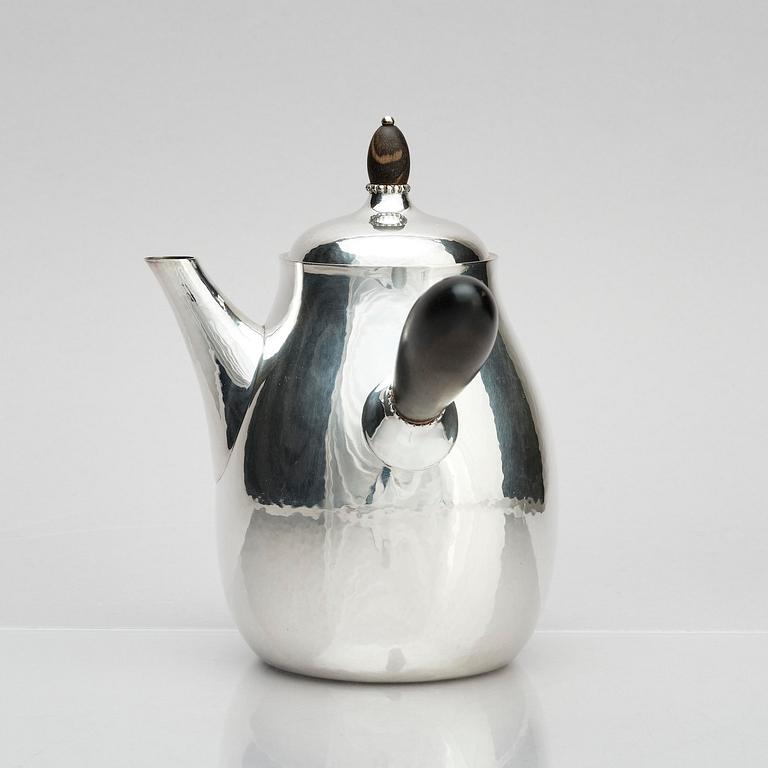 Georg Jensen, kaffeservis, 3 delar, sterling silver, Köpenhamn, Danmark, efter 1945, design nr 80A.
