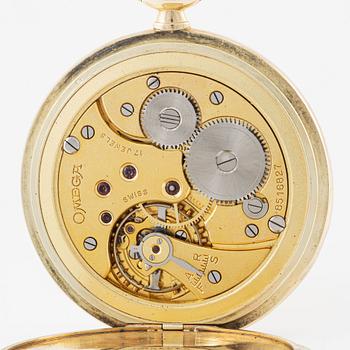 Omega, pocket watch, 14K gold, hunter, "Gold from Boliden", 50 mm.