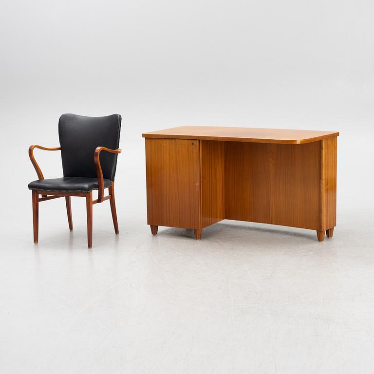 Desk and desk chair, 1930s-40s.