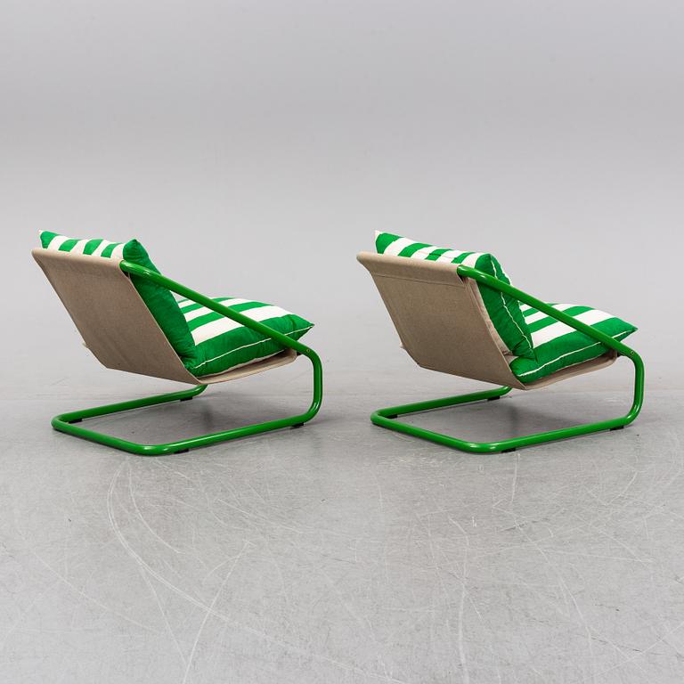 A pair of 'Gogo' easy chairs by Charlotte Rude & hjördis Olsson-Une, IKEA, model launched 1981.