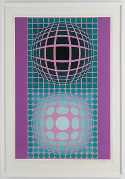 Victor Vasarely, silkscreen in colours, signed 104/295.