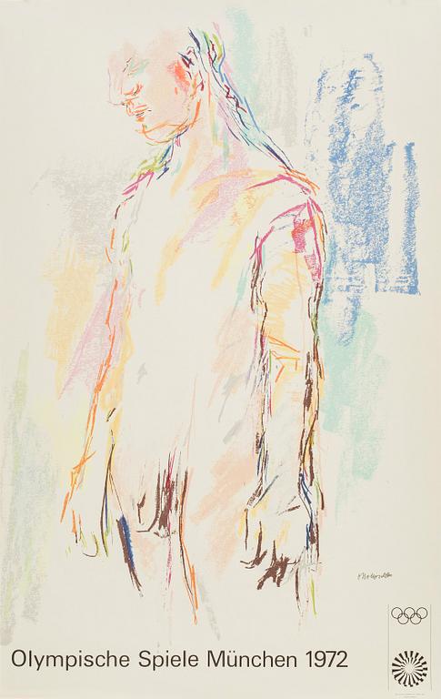 AFFISCHER, 5 st, "Olympische Spiele München 1972", bl a Friedensreich Hundertwasser.