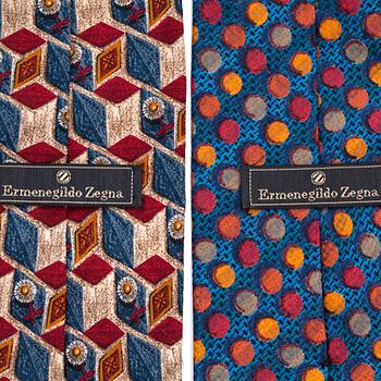 ERMENEGILDO ZEGNA, två stycken slipsar.