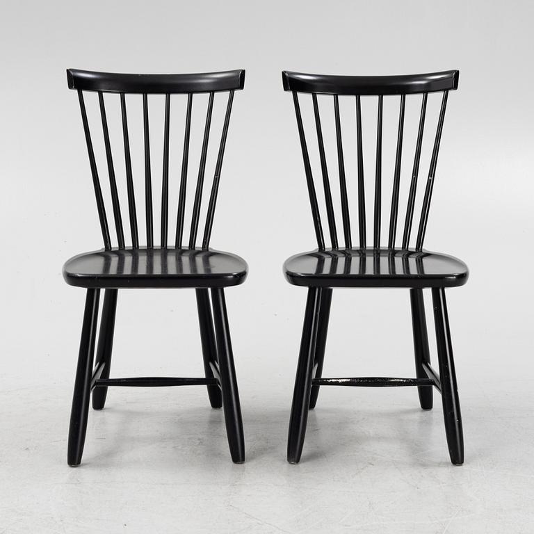 Carl Malmsten, six panted 'Lilla Åland' chairs from Stolab, dated 2009.