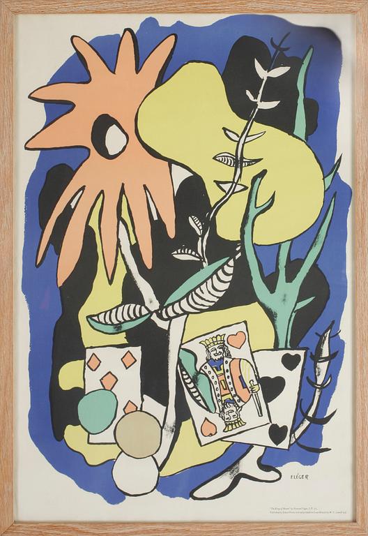 FERNAND LÉGER, efter, färglitografi, utgiven School Prints Ltd, Tryckt hos W S Cowell Ltd, signerad i trycket.