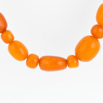 NECKLACE, amber beads.