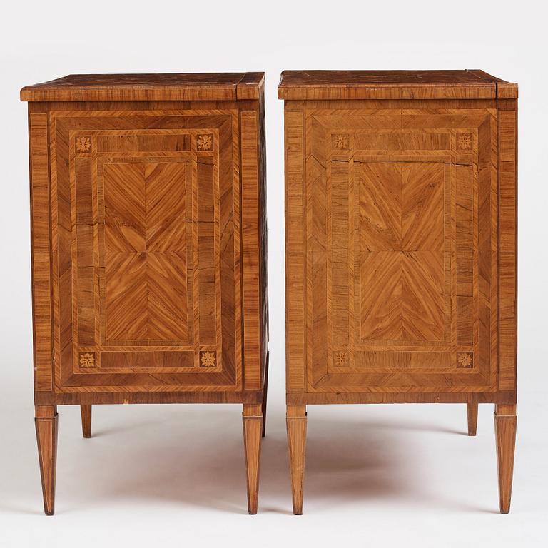 A pair of Italian Louis XVI cabinets, late 18th century.