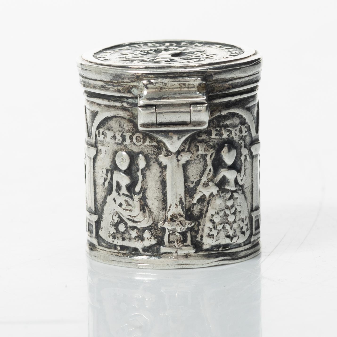 A German silver engagement box, mark of Elias Rütterswürden, Elberfeld, late 18th Century.