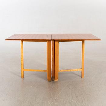 A teak and birch 'Maria Flap' gate leg table by Bruno Mathsson for Karl Mathsson.