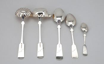 BESTICK, 24 delar, silver, Musslan-serien, olika stämplar, Finland 1920-1944.