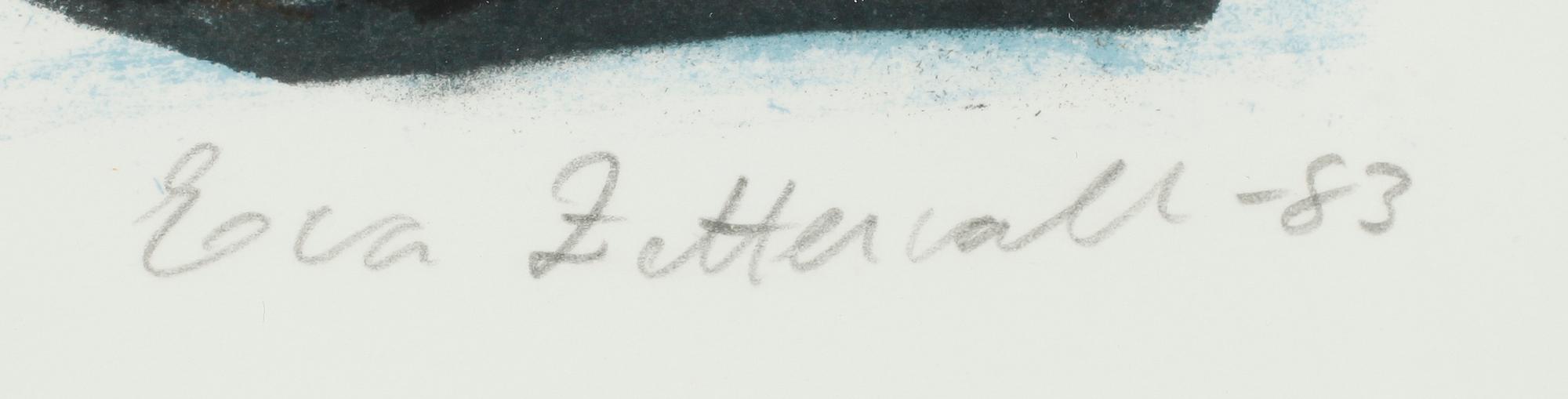 EVA ZETTERWALL, färglitografi, sign. o dat. 83.