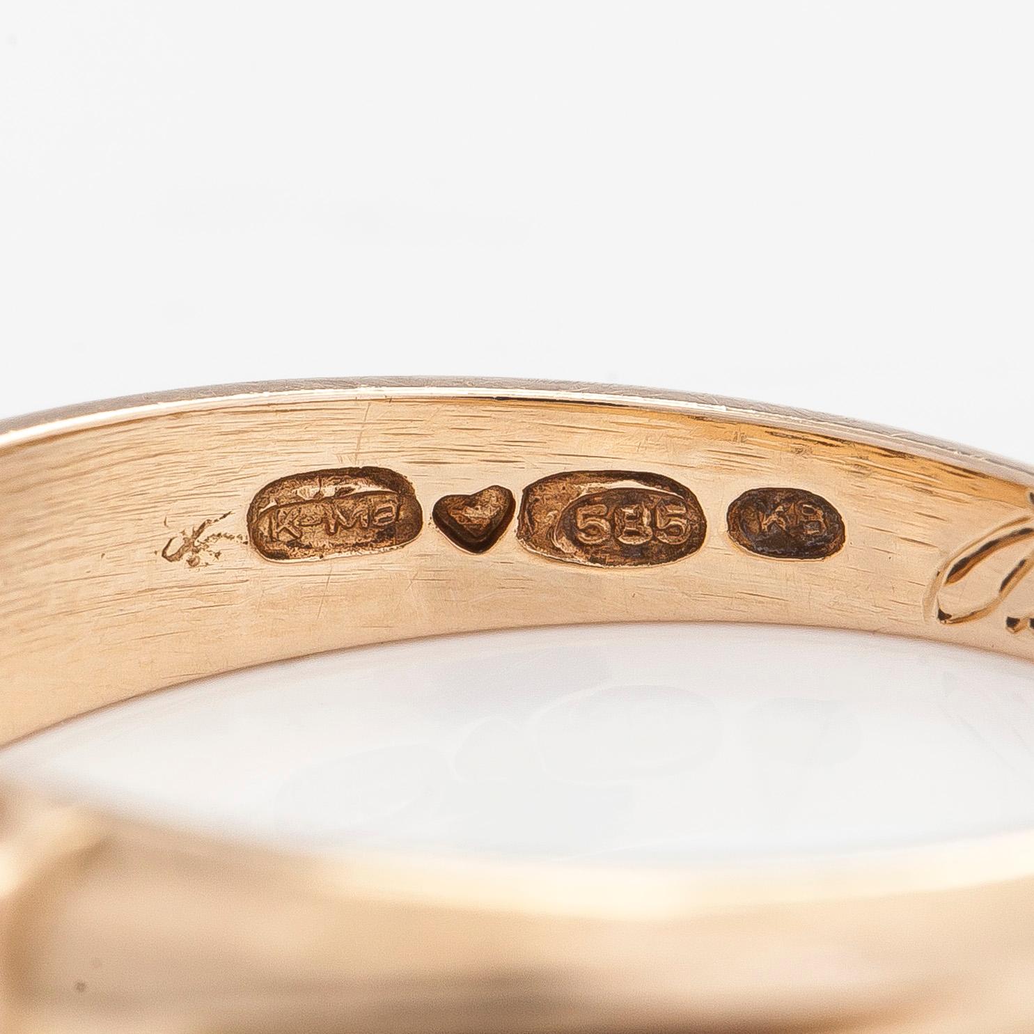 A 14K gold ring, with brilliant-cut diamonds total approx. 0.30 ct. Kulta-Market Vuorinen Ky, Hämeenlinna 1987.