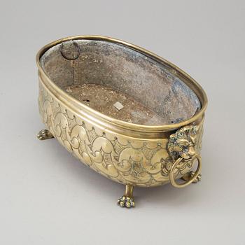 A 19th century brass jardiniere.