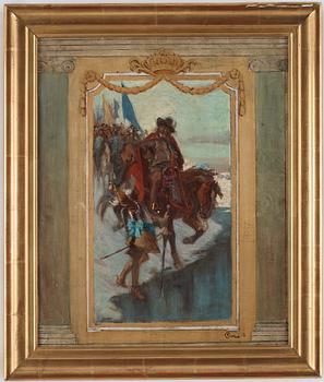 Gustaf Cederström, Skisser till monumentalmålningar i Riddarhusets trapphall, Stockholm.