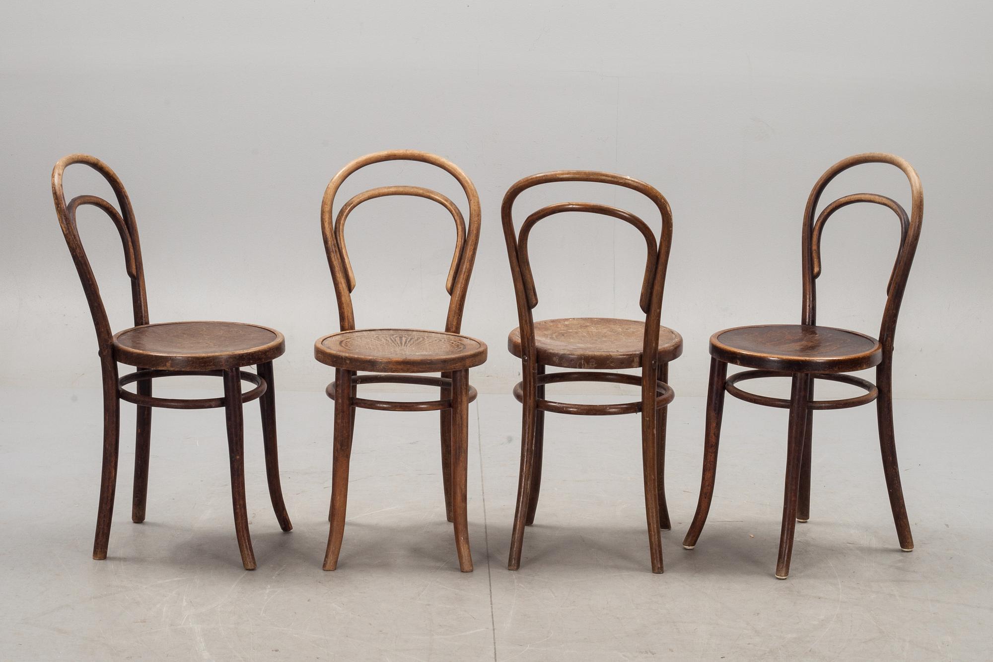 STOLAR, 4 st snarlika, bl a Thonet, 1900-talets början.