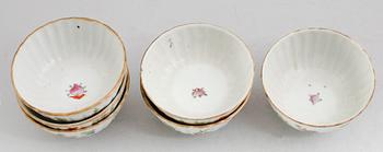 TESKÅLAR, 6 st, porslin, Kina, sannolikt sekelskiftet 1900.