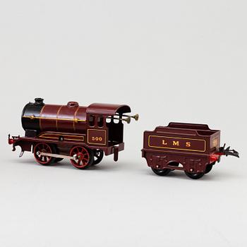 TÅGSET, "Hornby train" No. 0 Passenger Train TS407, Meccano Ltd. Liverpool, England, 1930-tal.