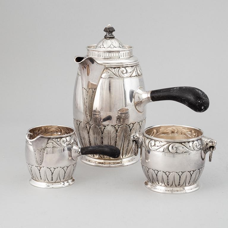 A 20th century silver coffee-set, Swedish import marks.