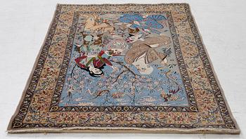 Isfahan, semi-antique, figural, approx. 170 x 105 cm.