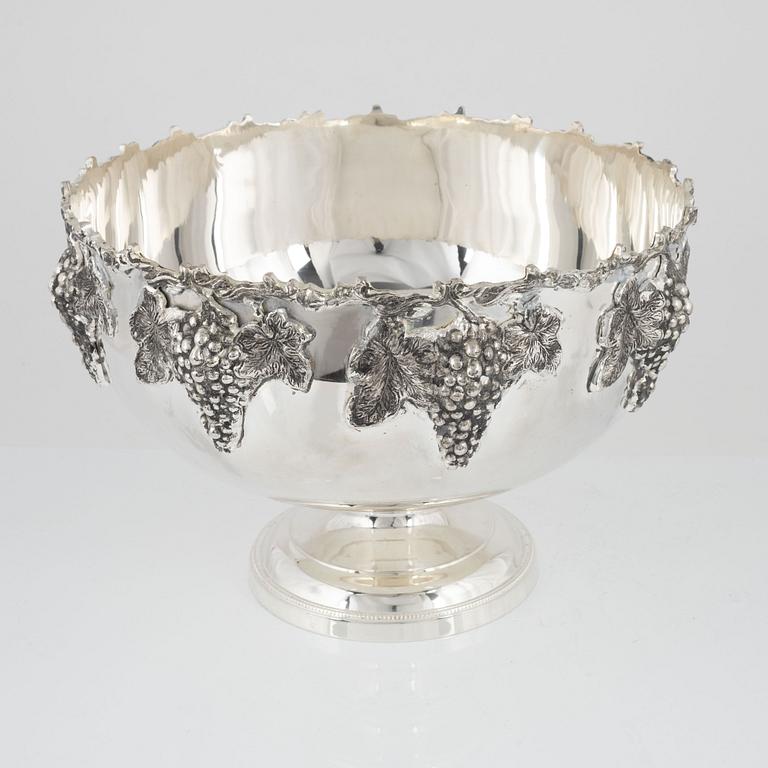 Wine cooler, nickel silver, later part of the 20th century.