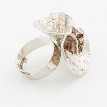 Theresia Hvorslev, bracelet, ring, pendant, earrings, 1 pair, sterling silver, chain, silver, Lidköping 1977, 1976, 1978 and 1973.