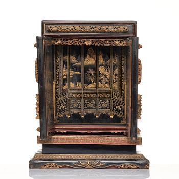 A Chinese altar cabinet, Qing dynasty, 19th Century.