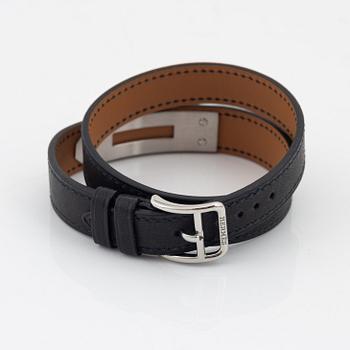 Hermès, a black leather bracelet 'Kelly', special order 2004.