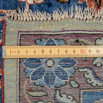 An antique silk Kashan, Central Persia, c. 320 x 201 cm.