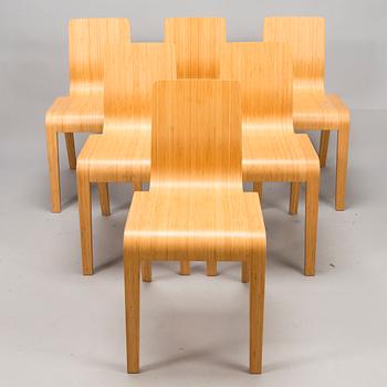 HENRIK TJAERBY, matbord och stolar, 6 st, "Bamboo", Artek Studio 2000-tal.