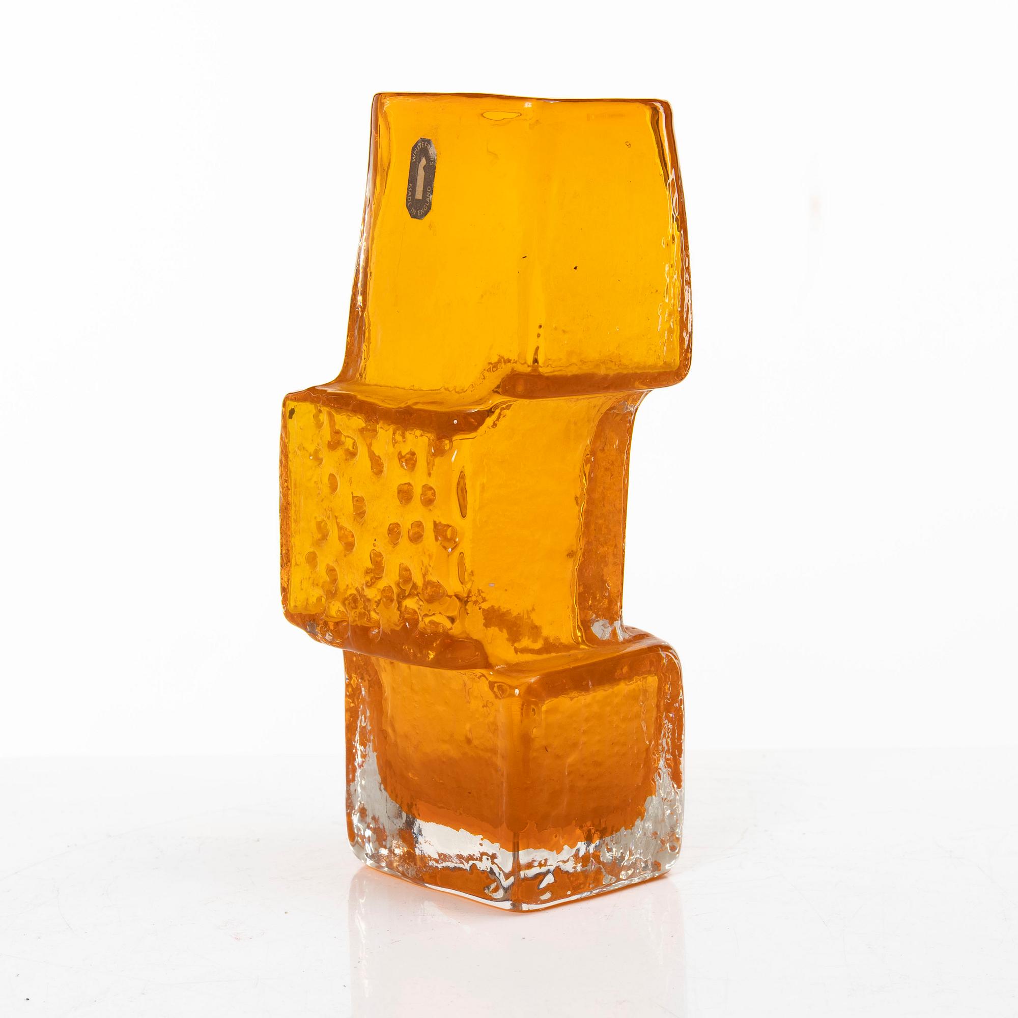 Geoffrey Baxter, "Drunken Bricklayer", vase, glass, Whitefriars.