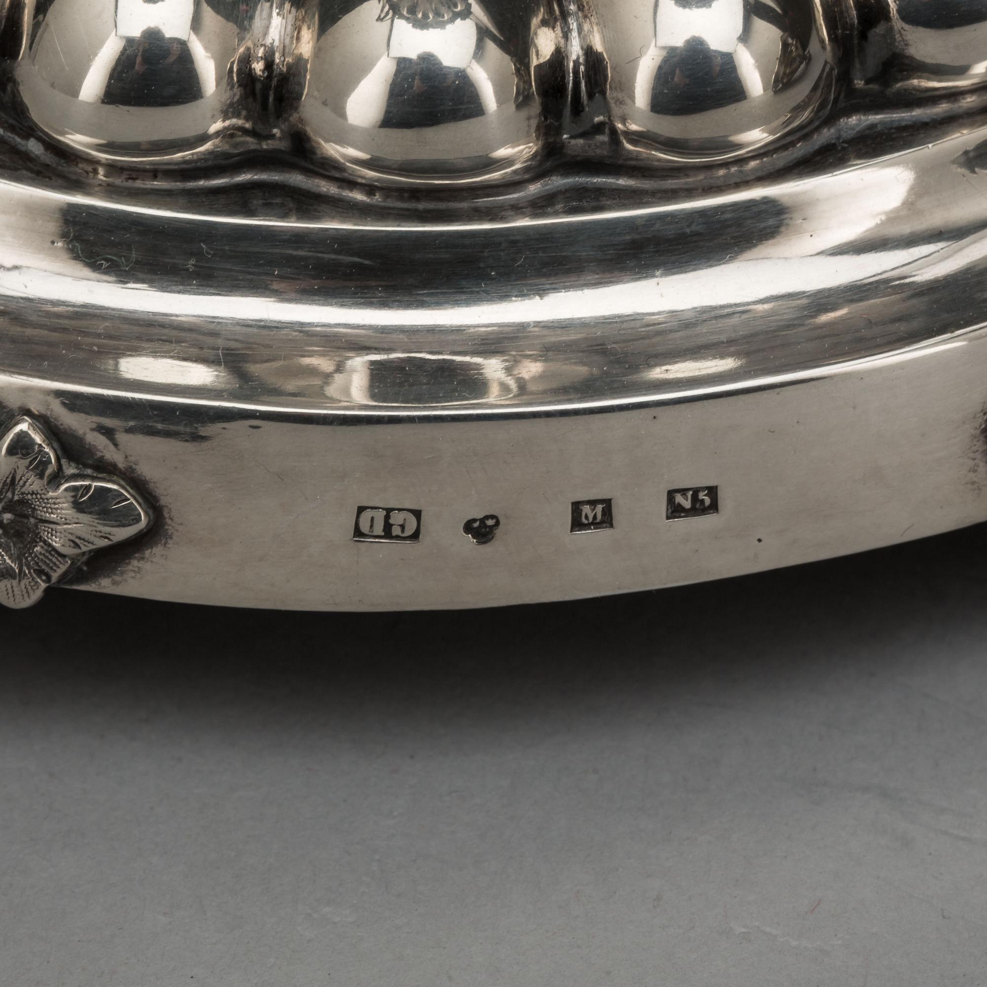 SOCKERSKÅL, silver, Gustaf Dahlgren 1867, Malmö. Ca 940g.