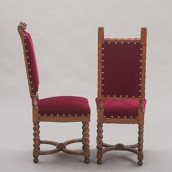 STOLAR, ett par, barockstil. 1900-tal.